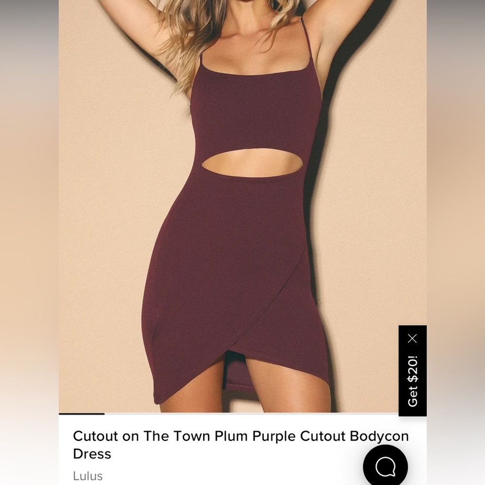 Lulus Dark purple, cut out dress
